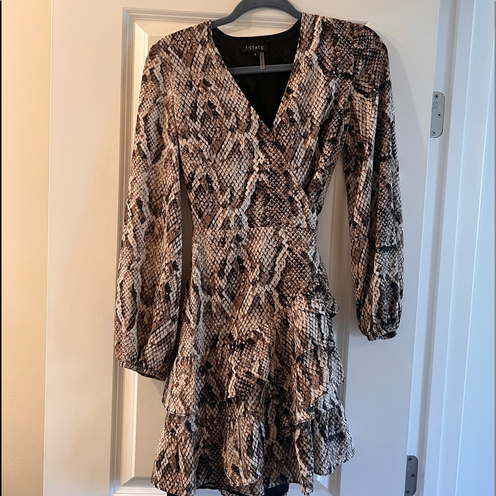 1. State Python Print Wrap Dress (0) - image 1